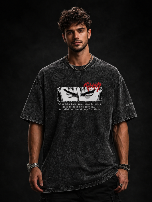 Berserk Guts Acid Washed Oversized Tee