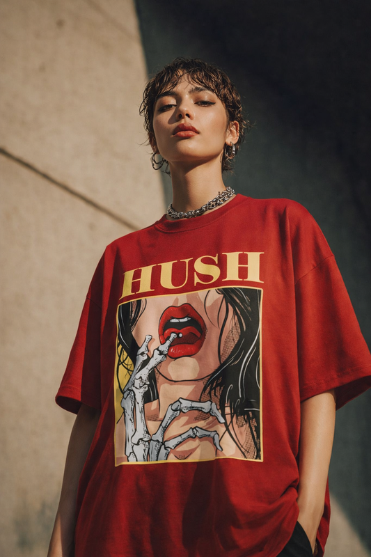 Hush Pop art Oversized T-shirt