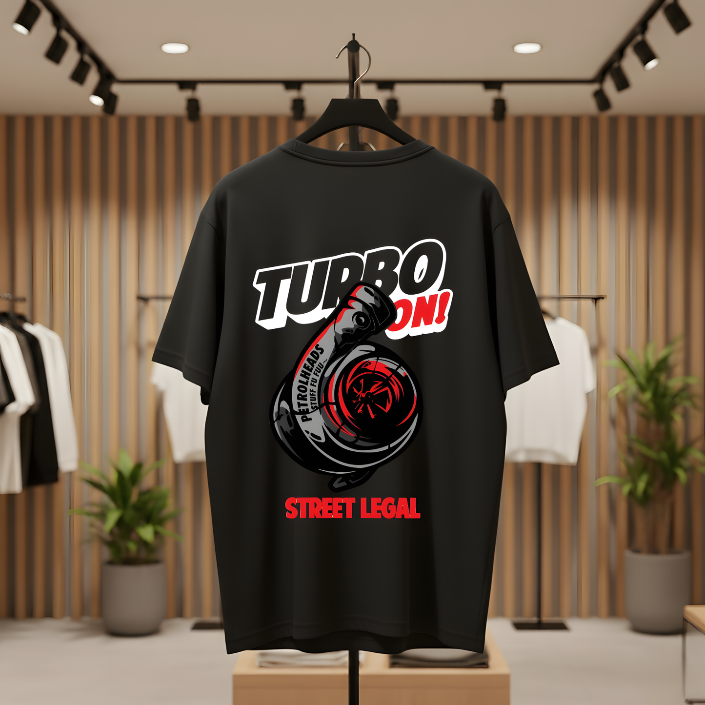 Turbo On Automotive fans Oversized Tee