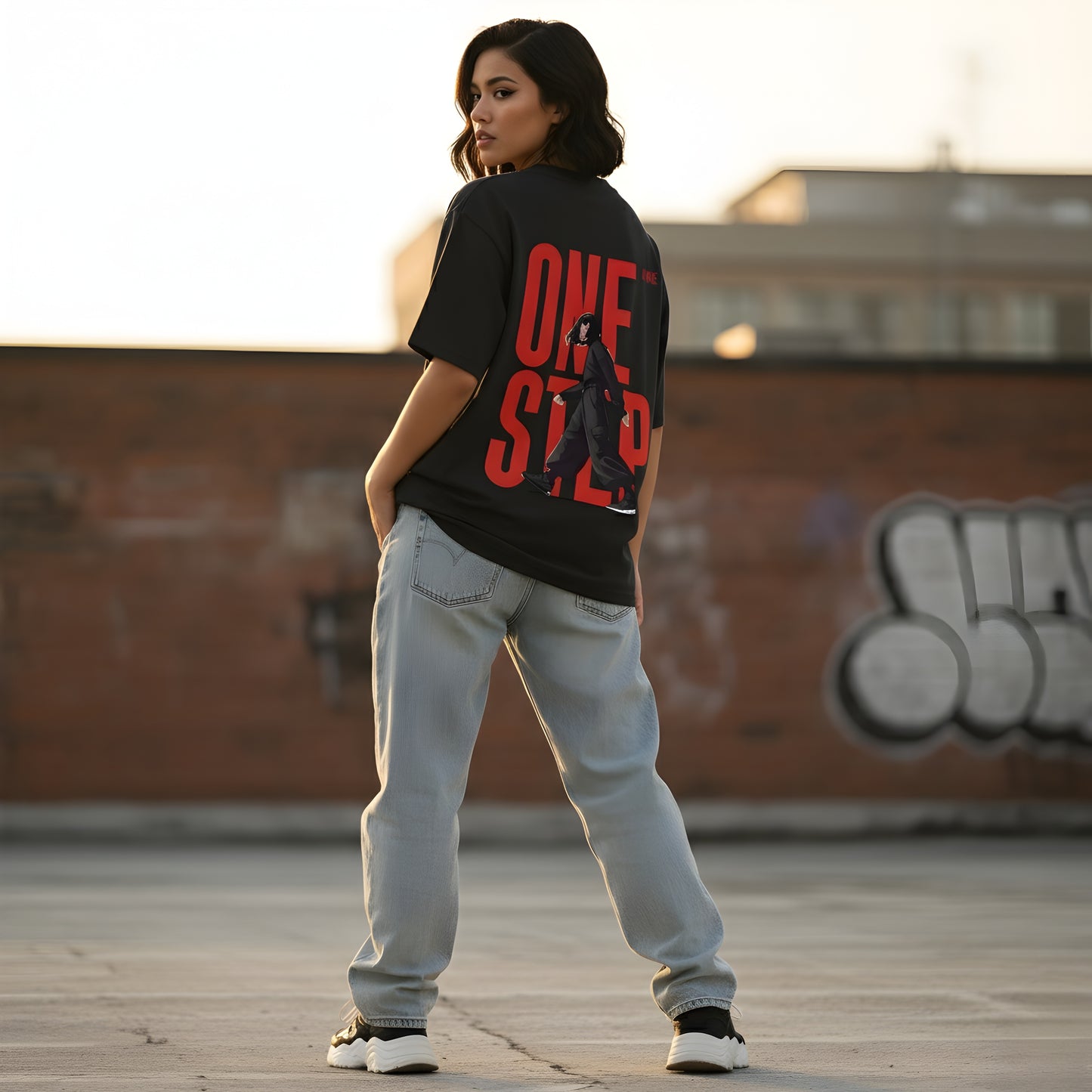 One Step printed Oversized T-shirt