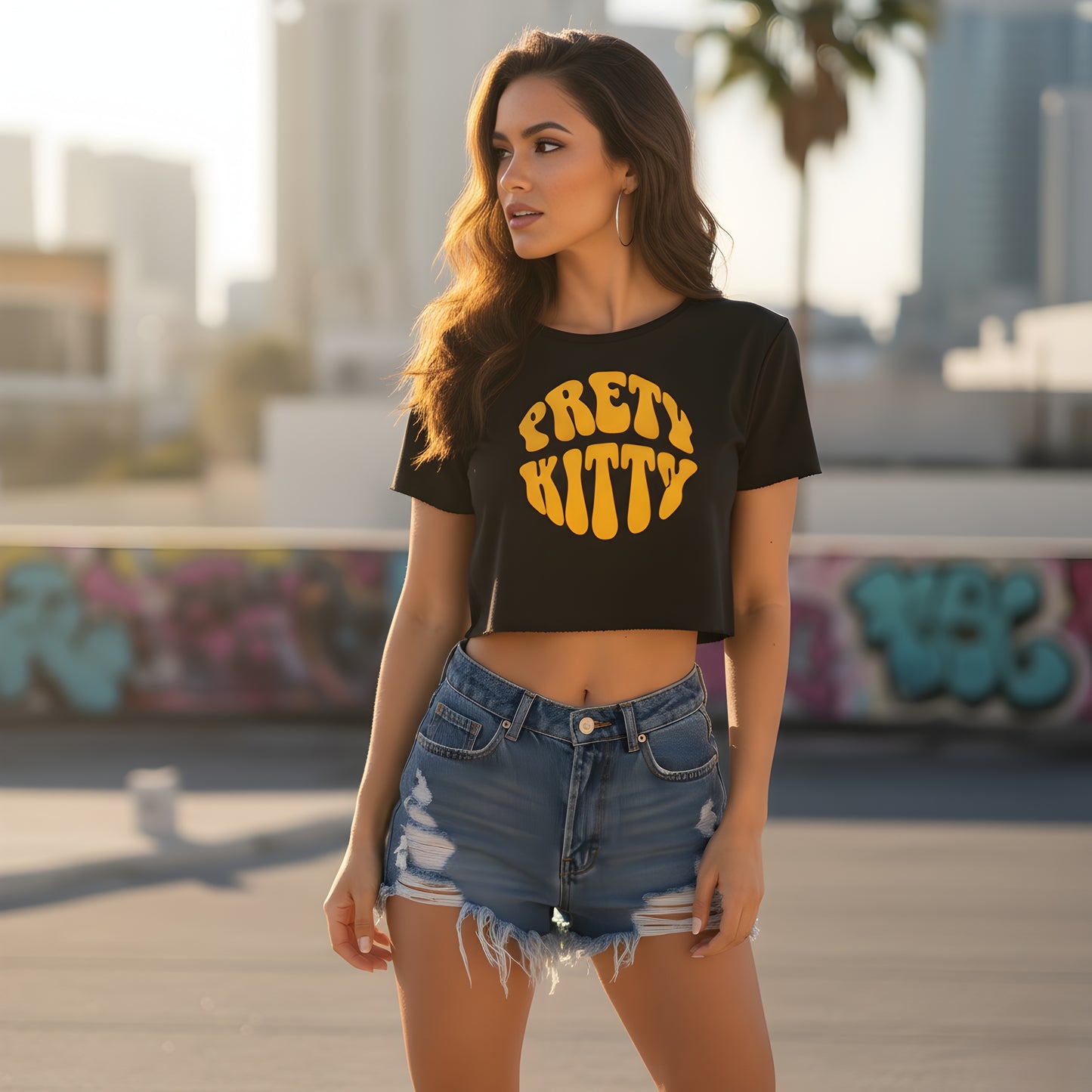 Pretty kitty women's Croptop