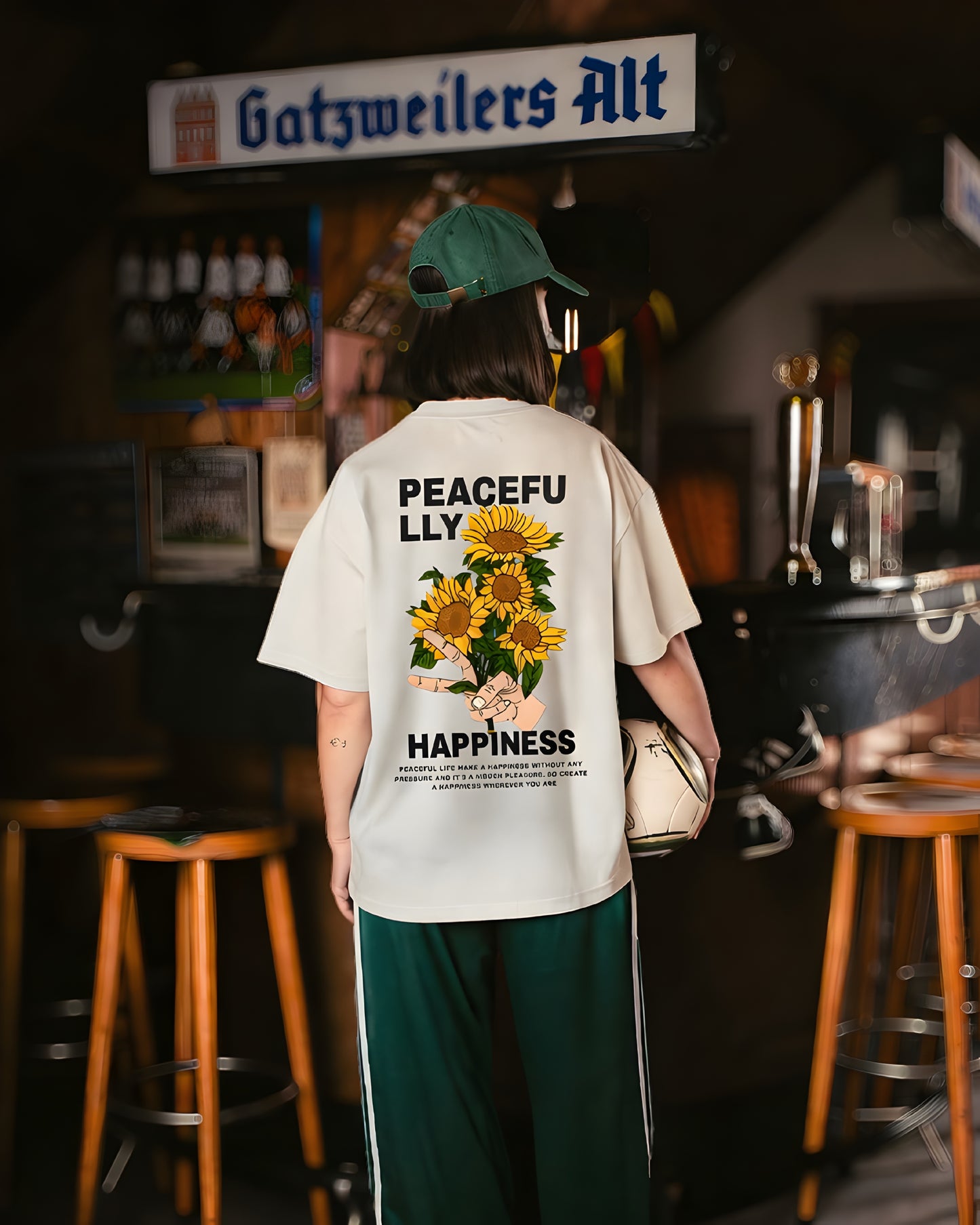 Peacefully Happiness Women's Oversized T-shirt