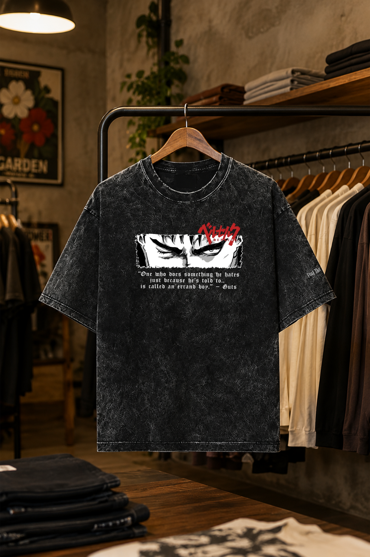 Berserk Guts Acid Washed Oversized Tee